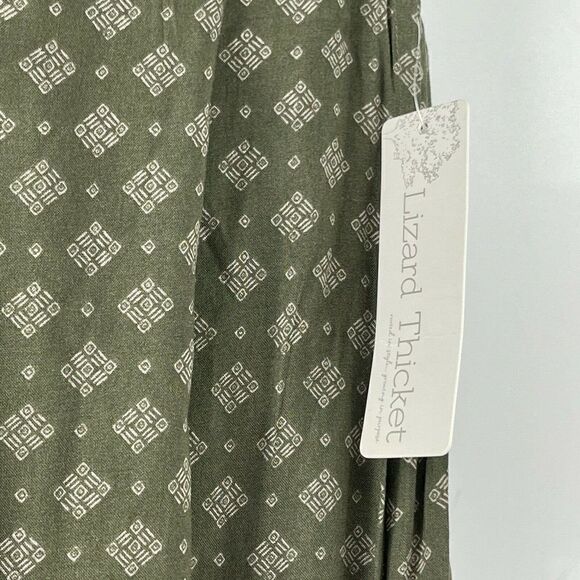 Lizard Thicket Green Wide Split Leg High Rise Bohemian Pants Womens Size S NEW - Picture 2 of 8